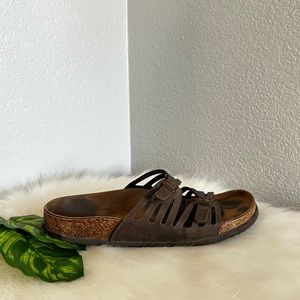 Birkenstock Granada brown slide sandals